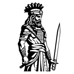 Ancient Persian Warrior Vector Representation