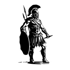 Ancient Greek Warrior Vector