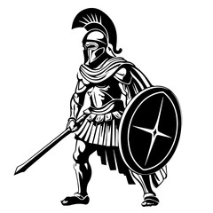 Ancient Greek Warrior Vector