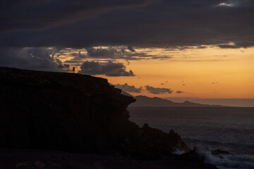 Sunset view of Fuerteventura coast in La Pared