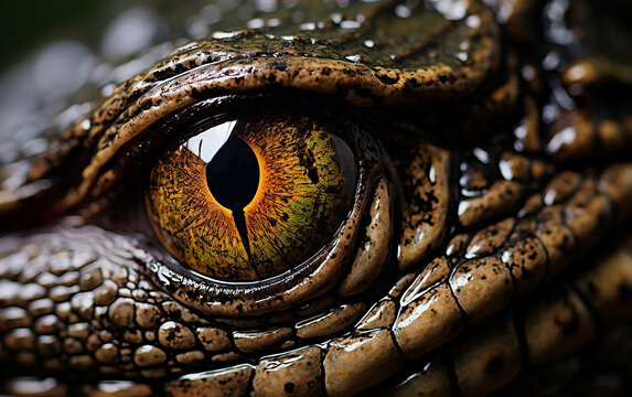 olho de crocodilo closeup 