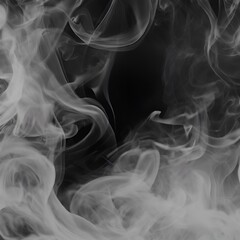 smoke is flowing from a cigarette in the dark sky with a black background