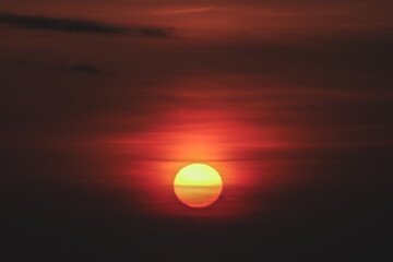 Sunset and beautiful light, sunlight illuminating the colorful sky, clouds