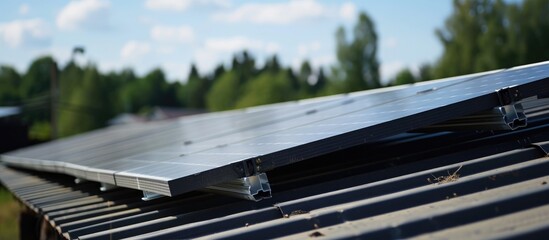 Bracket used to mount solar panels on corrugated roofs.