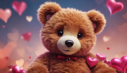 Cute teddy bear holding red heart, valentine's day background , bear wallpaper, love theme, valentines wallpaper
