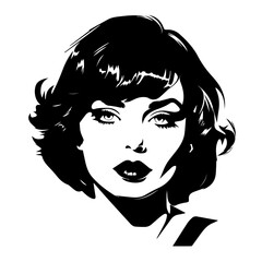 Elegant Woman's Face Vector Artwork