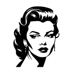 Elegant Woman's Face Vector Artwork