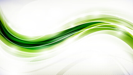 Ecology abstract vector background. Natural flow energy concept backdrop. Green wave design promoting sustainability and organic harmony