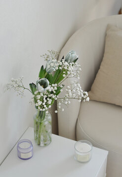 bouquet of flowers on the table
