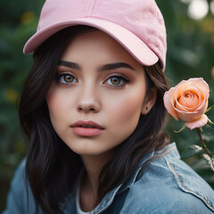 portrait of a girl with a rose