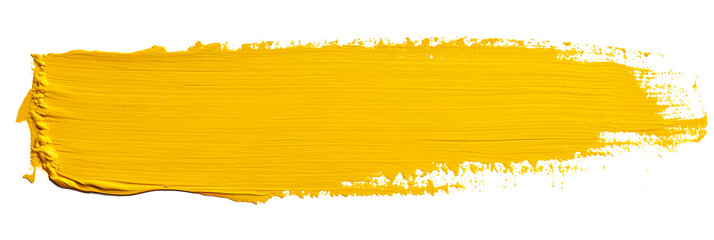 Yellow stroke of paint isolated on transparent background - obrazy, fototapety, plakaty