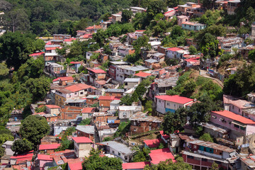 Details of houses in the San Agustín del Sur neighborhood in Caracas, Venezuela