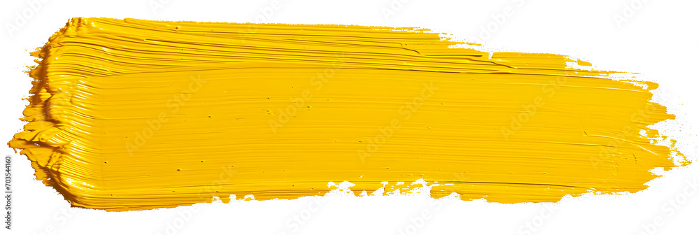 Canvas Prints yellow stroke of paint isolated on transparent background