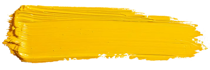  Yellow stroke of paint isolated on transparent background © Prasanth