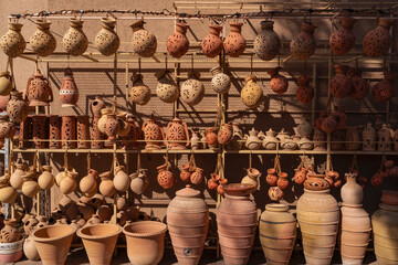 Fototapeta na wymiar Pottery market in Nizwa shot taken in January 2024 , Oman 