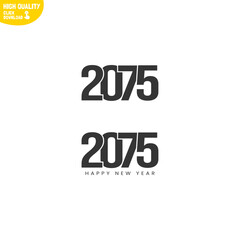 Creative Happy New Year 2075 Logo Design
