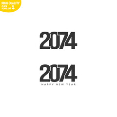 Creative Happy New Year 2074 Logo Design