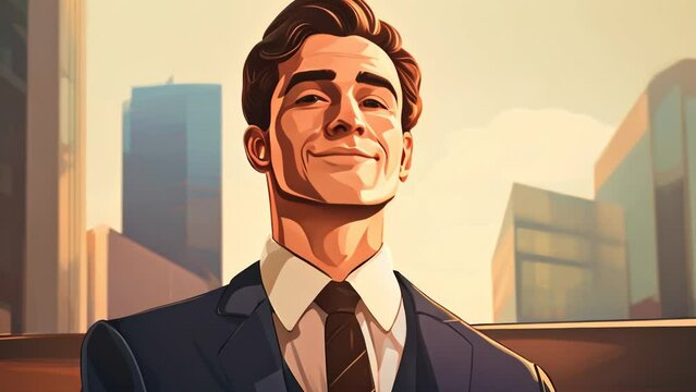 Cartoon of a smiling businessman