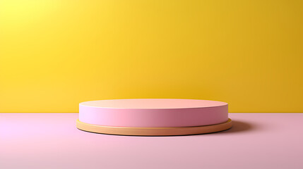 Simple product booth, podium, stage, product commercial photography background, cosmetics booth, 3D rendering