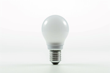 Front View LED Light Bulb on White Isolated Background - Energy-Efficient Illumination Created with Generative AI Tools