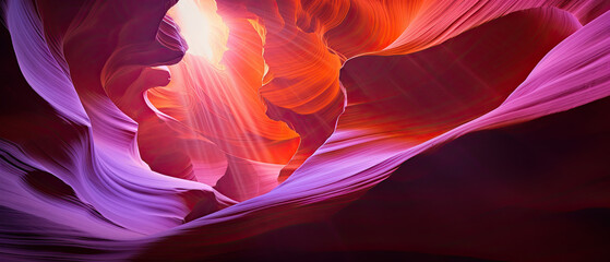 Naklejka premium beautiful landscape view of artistic lower Antelope Canyon Arizona with golden sunlight