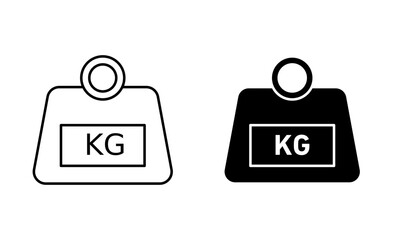 Weight outline icon collection or set. Weight Thin vector line art - obrazy, fototapety, plakaty
