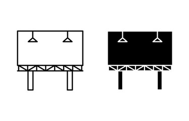 Billboard outline icon collection or set. Billboard Thin vector line art