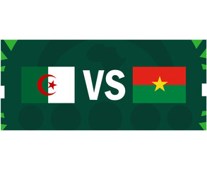 Algeria And Burkina Faso African Flags Nations 2023 Group D Teams Countries African Football Symbol Logo Design Vector Illustration