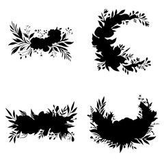 vector, design, illustration, symbol, art, leaf, icon, silhouette, decoration, tattoo, flower, set, autumn, floral, element, nature, ink, tribal, sign, logo, eagle, ornament, maple, splash, pattern