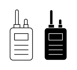 Obraz premium Walkie talkie outline icon collection or set. Walkie talkie Thin vector line art