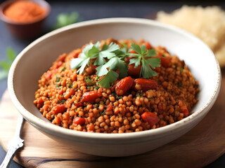 Lentils with vegetables and spices Ai Generated