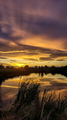 sunset over the river