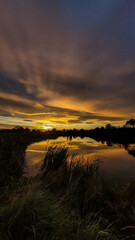 sunset over the river