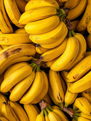 Bunch of ripe yellow bananas background.