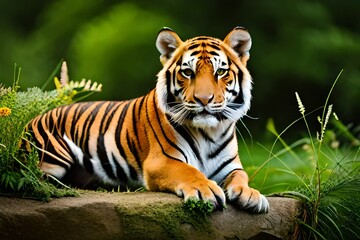 Fototapeta premium tiger in the grass