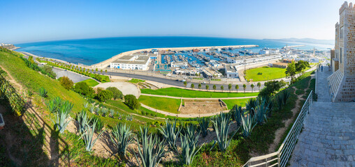 Marina and harbor of Tangier panorama