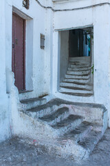 Steps and passage in the street in Tangier Medina