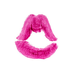 Lipstick kiss marks isolated on transparent background