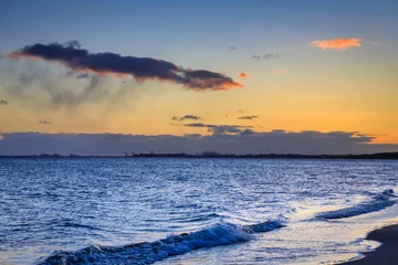 Photo sur Plexiglas La Baltique, Sopot, Pologne Beautiful sunrise on the Baltic Sea beach in Sopot. Poland