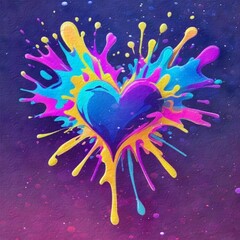Color splash heart (bubbles).