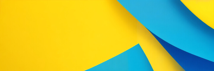 Gelber und blauer Hintergrund mit Streifen. Vektorabstraktes Hintergrundtexturdesign, helles Poster. Abstrakter Hintergrund moderne Hipster-futuristische Grafik. Mehrschichtiger Effekt mit Textur. - obrazy, fototapety, plakaty