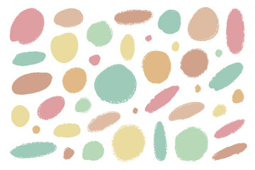 Fototapeta premium A set of hand drawn circle doodles, abstract round colorful shapes, texture background