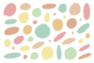 A set of hand drawn circle doodles, abstract round colorful shapes, texture background, png...