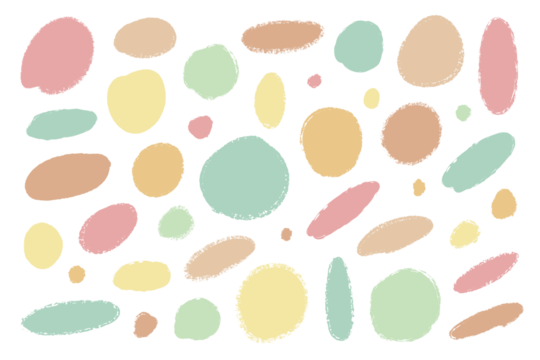 A set of hand drawn circle doodles, abstract round colorful shapes, texture background, png transparent background