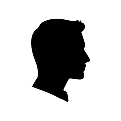 Silhouette heads. Male head avatars, professional profiles. Anonymous faces portraits, black outline photo vector unknown faceless set