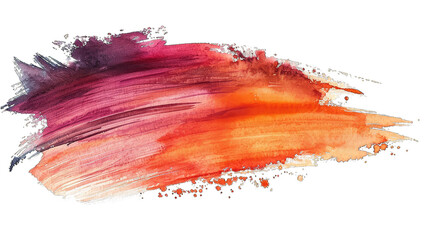 Abstract Peach Fuzz Watercolor Brushstrokes Isolated on a Transparent Background.