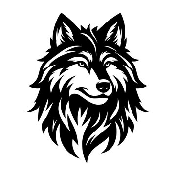 Vector logo of wolves. black and white logo of wolf head. suitable for esport logo, gaming, brand, emblem, tattoo