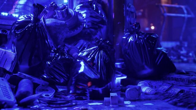 A Haunting Neon Night at the Garbage Dump Street