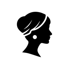 Silhouette heads. Female head avatars, professional profiles. Anonymous faces portraits, black outline photo vector unknown faceless set