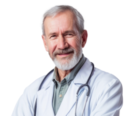 Transparent photo of a charming doctor